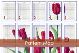 Modern Tulips Cross Stitch Pattern Graphic By Simone Balman Art