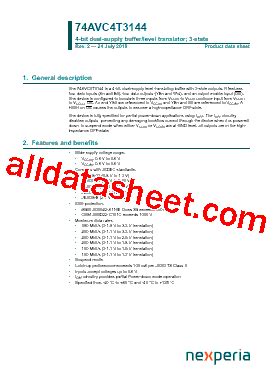 Avc T Gu Datasheet Pdf Nexperia B V All Rights Reserved