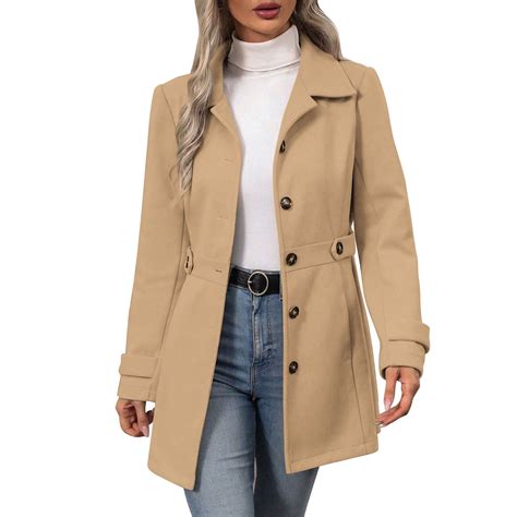 Womens Trench Coats, Women's Oversized Long Trench Coat Double Breasted