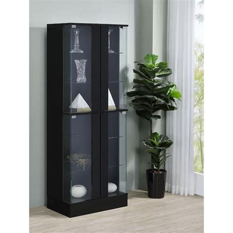 Coaster Cabra Black High Gloss Display Case Storage Cabinet With Glass