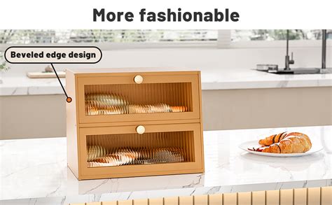 Juatpniy Bread Box Bread Boxes For Kitchen Counter Airtight