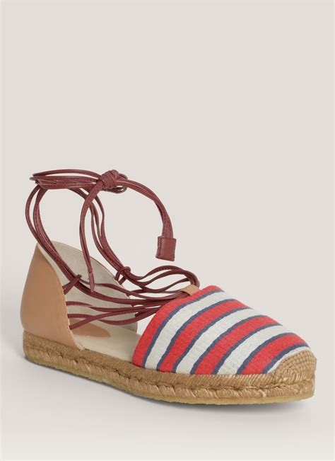 Lyst Chloé Striped Flat Espadrilles In Red