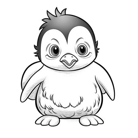 Premium AI Image | a cartoon penguin with a black and white face and a ...