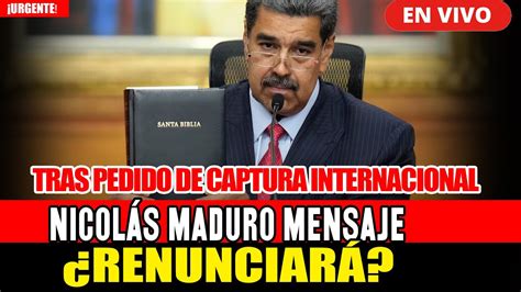 EN VIVO MENSAJE DE NICOLÁS MADURO RENUNCIARÁ TRAS PREDIDO DE