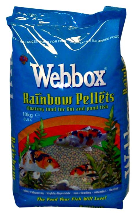 Webbox Rainbow Mixed Pond Pellets 10kg Fish Food Balanced Complete Koi ...