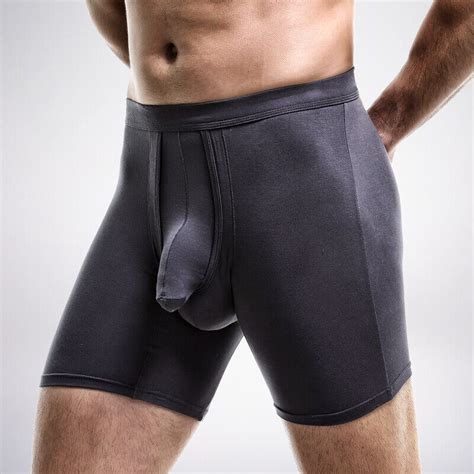 Men S Separate Penis Ball Pouch Underwear Boxer Briefs Long Leg Anti Chafing Ebay