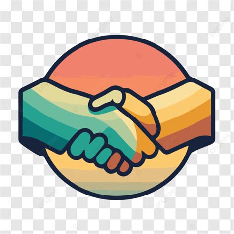 Colorful Logo Featuring A Handshake Vector, A Simplistic Colorful Icon ...