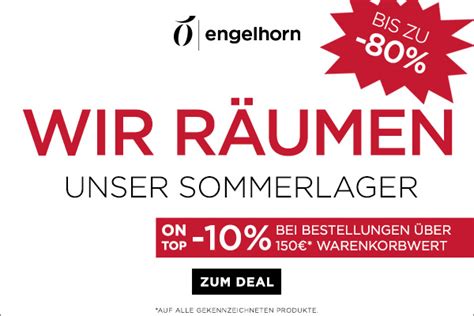 Engelhorn großer Sommerlager Verkauf mit 10 Extra Rabatt ab 150