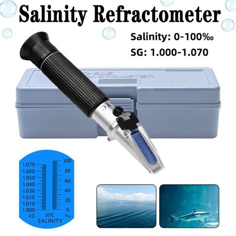 With Box0 100 Salinity Refractometer 1 000 1 070SG Salinity Seawater