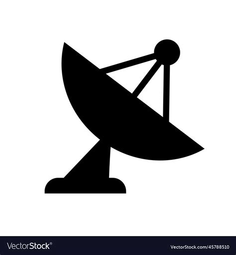 Parabola Antenna Silhouette Icon Royalty Free Vector Image