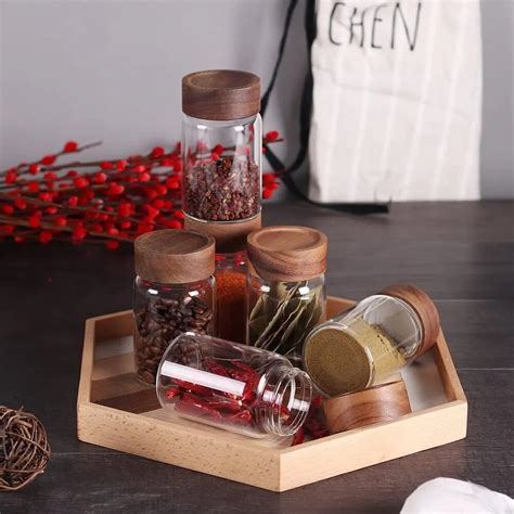 Clear Spice Jars High Borosilicate Glass Container