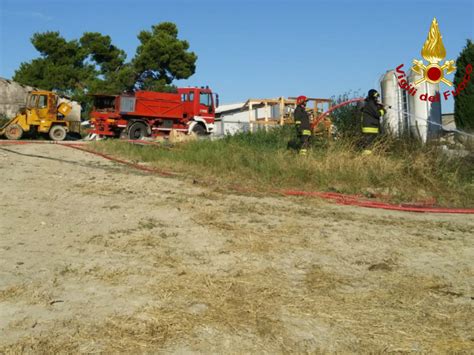 Montemarciano Incendio In Un Campo Intervengono I Vigili Del Fuoco