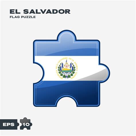 El Salvador Flaggen Puzzle Premium Vektor