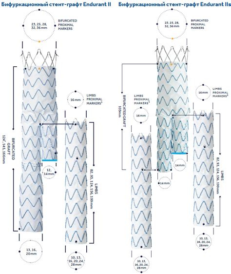 Система стент графта различных типоразмеров Medtronic Endurant Iiiis