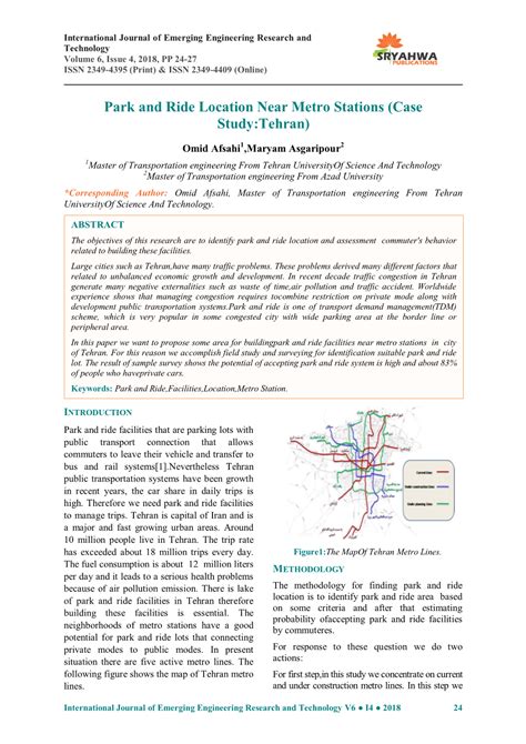 Park And Ride Location Near Metro Stations Case Study Tehran DocsLib