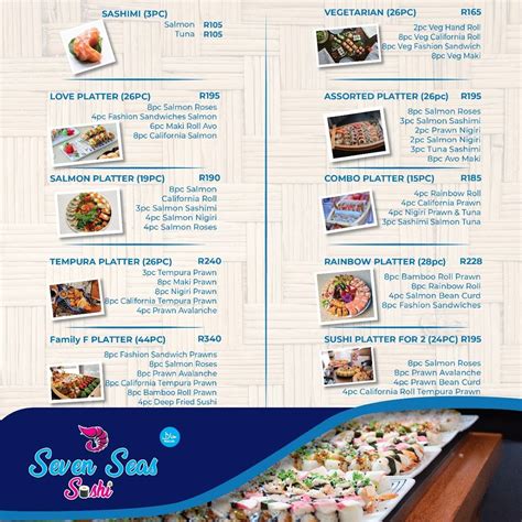 Menu at Seven Seas Sushi - Florida Road restaurant, Durban