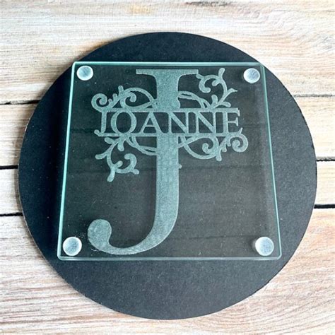 Glass Personalised Monogram Coasters, get yours now - The Kent Candle ...