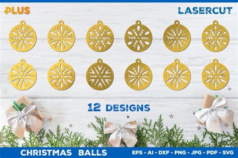 Christmas Ornaments Svg Laser Cutting Christmas Balls Svg