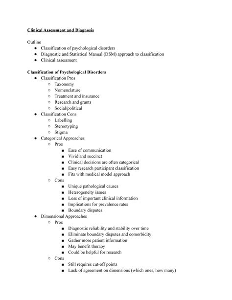 Psych 257 Lecture 4 Dr Pamela Seeds Clinical Assessment And