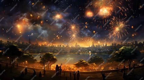 Premium AI Image | A captivating Diwali night sky filled with fireworks ...