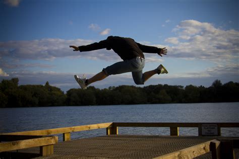 Free Images : man, sea, lake, running, run, jump, jumping, reflection ... 