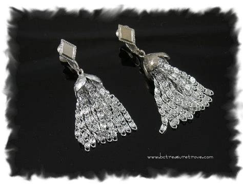 Sarah Coventry Earrings Silvery Cascade Dangle Chains Vintage Etsy