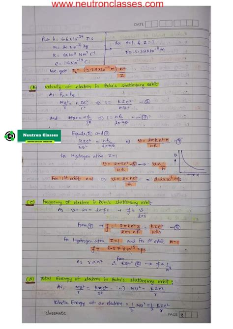 Handwritten Notes Chapter Atoms Cbse Class Mavi Sir