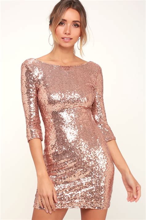 Rose Gold Sequin Dress Outfit