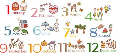 Illustration set of 12 months of Japanese traditions 17722730 Vector Art at Vecteezy