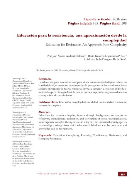 PDF Educación para la resistencia una aproximación desde la complejidad