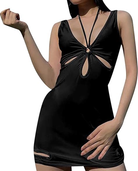 Zzbeans Damen Sommerkleid Kurz Sexy Kleid Damen Kreuz Aushöhlen