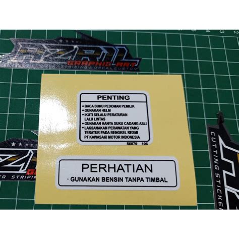 Jual Sticker PERHATIAN PENTING Untuk Tangki Ninja Shopee Indonesia