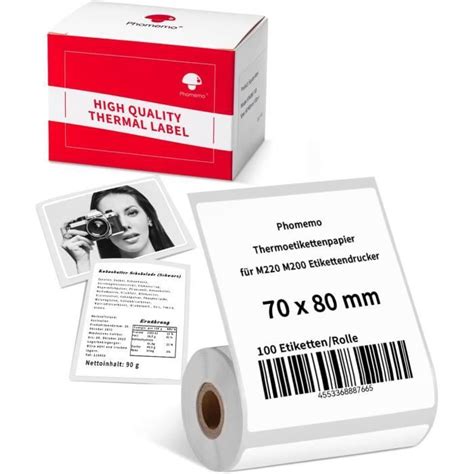 Phomemo Lot de 100 étiquettes autocollantes multifonctionnelles pour