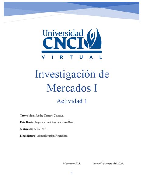 Actividad M Investigaci N De Mercados I Fln B Investigaci N De