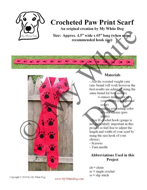 Paw Print Scarf Crochet Pattern - Etsy