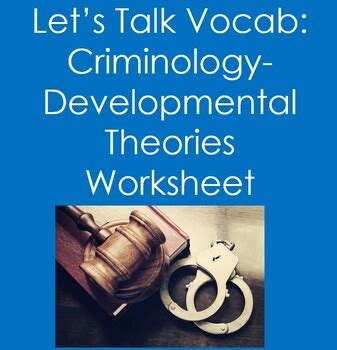 Let S Talk Vocab Criminology Developmental Theories Worksheet