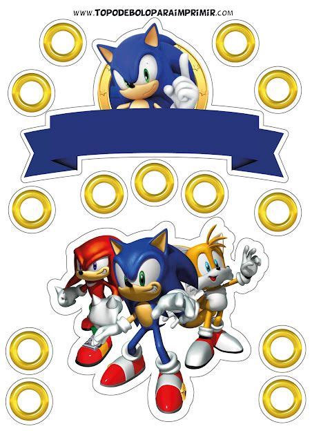 Topper De Bolo Sonic Para Imprimir Kinder Geburtstag Geburt