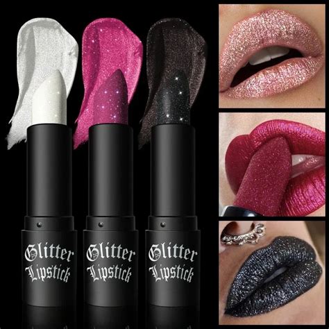 Waterproof Nude Glitter Lipstick Colors Long Lasting Non Stick Cup