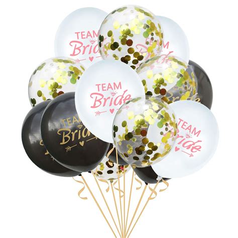 Buy Dusenly 15pcs Team Bride Balloons Rose Gold Black Gold Hen Party