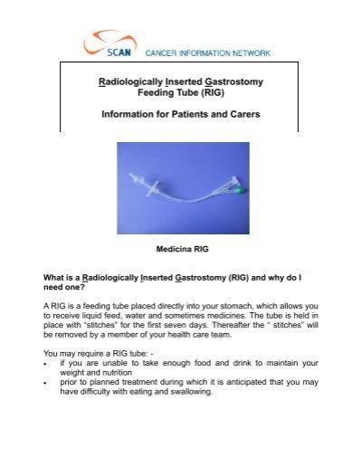 Radiologically Inserted Gastrostomy Feeding Tube (RIG ... - SCAN