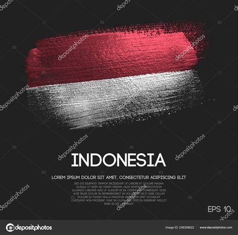 Indonesia Flag Made Glitter Sparkle Brush Paint Vector Stock Vector by ...