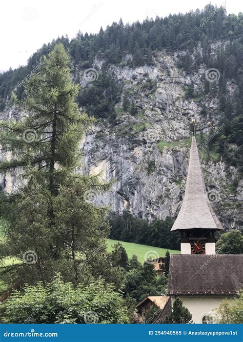 Stunning Lauterbrunnen Valley View With A Beautiful Church Swiss Alps