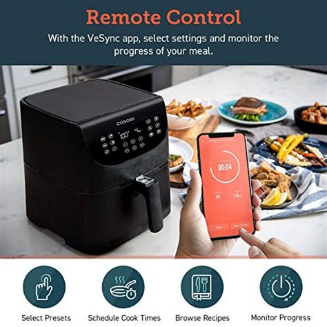 Cosori Smart Wifi Air Fryer 5 8qt 100 Recipes 1700 Watt Programmable