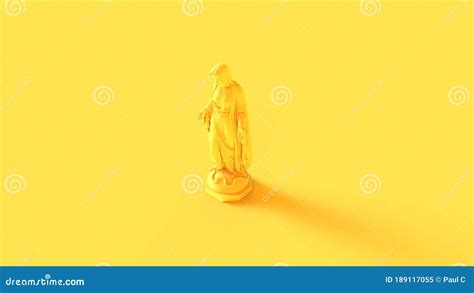 Yellow Virgin Mary Mother Of Jesus Statue Stock Illustration