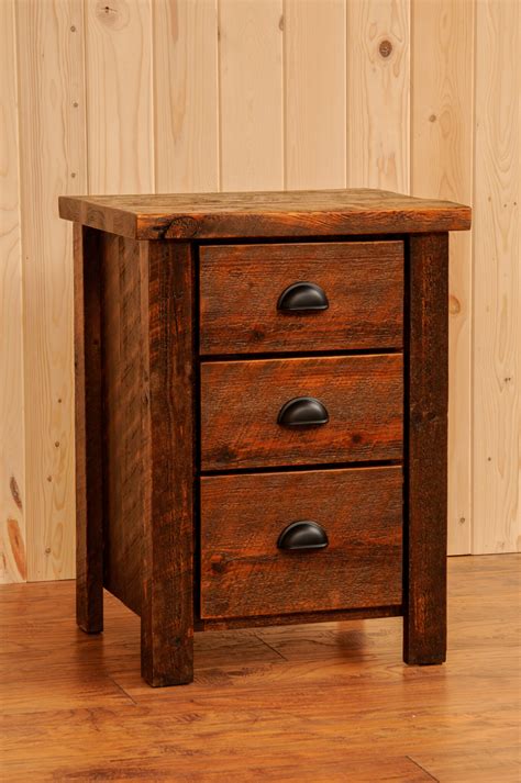 Rugged Pine 3 Drawer Nightstand Natural Tones Furniture