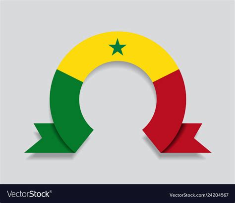 Senegalese Flag Rounded Abstract Background Vector Image