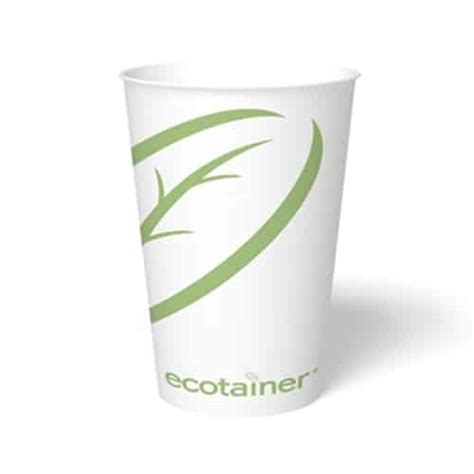 Oz Compostable Paper Hot Cup White Case Eco Pliant