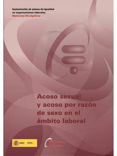 Acoso Sexual Y Acoso Por Raz N De Sexo En El Mbito Laboral Acoso