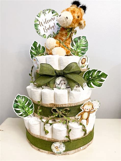 Swinging Into A Wild Adventure With This Diaper Cake Lion Baby Shower