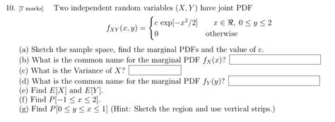 Solved Marks Two Independent Random Variables X Y Chegg